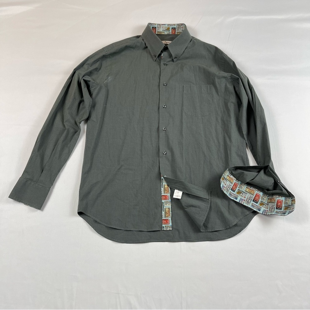 Ingram Mens Dress Shirt   Pocket Made in  Italy RARE Size: 17  1/2  (44)